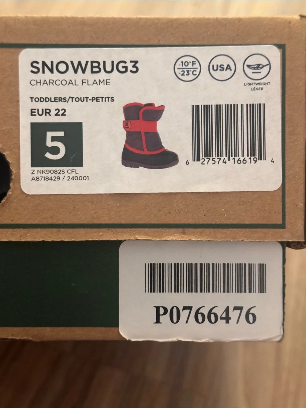 Kamik Kids Orange and Gray Strap Snow Boots